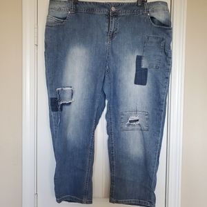 Lane Bryant cropped distressed jeans